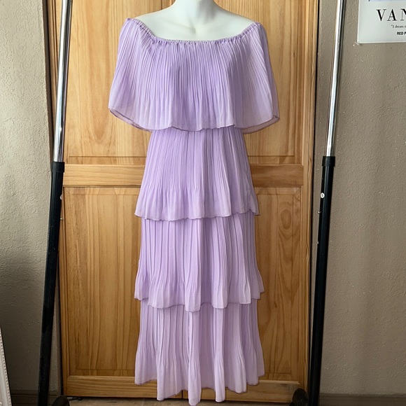 knee length dresses for ladies Off The Shoulder Ruffle Lavender Sheer Homecoming Dress main image 0